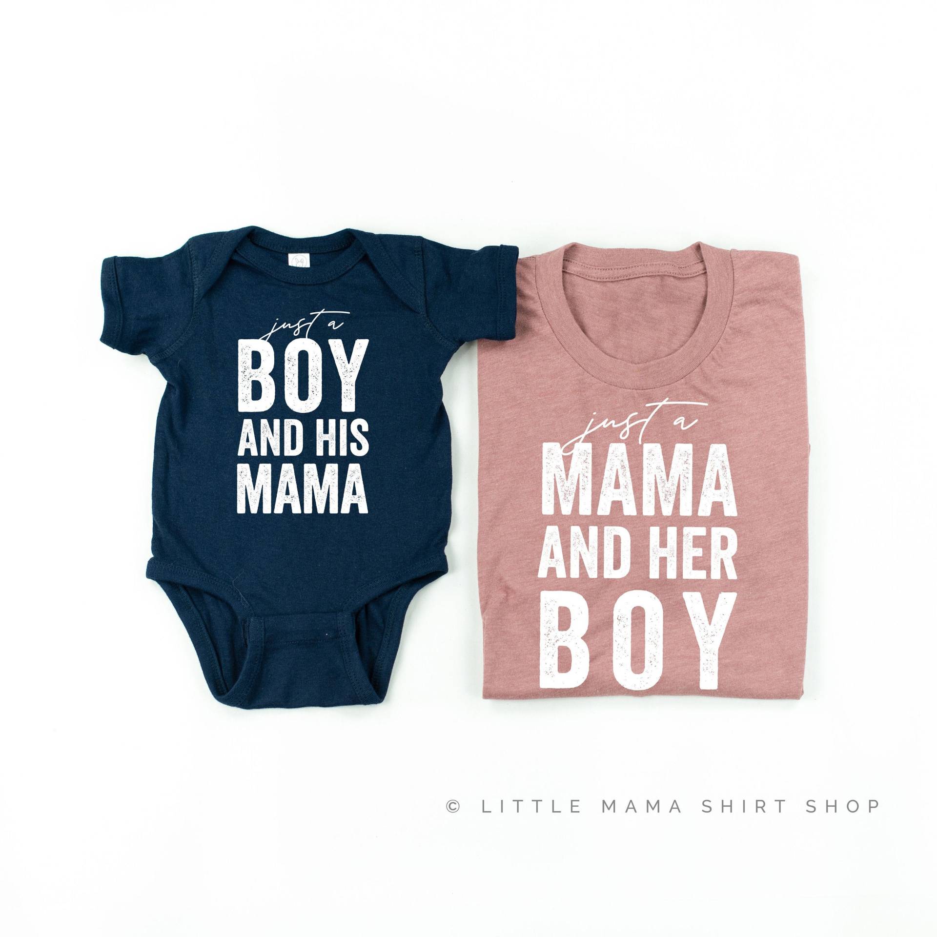Nur Eine Mama Und Ihr Junge - Mauve/Navy Set | Ich Outfits Mutter Von Jungen-Shirt Sohn Mamas Muttertags Geschenk von LittleMamaShirtShop