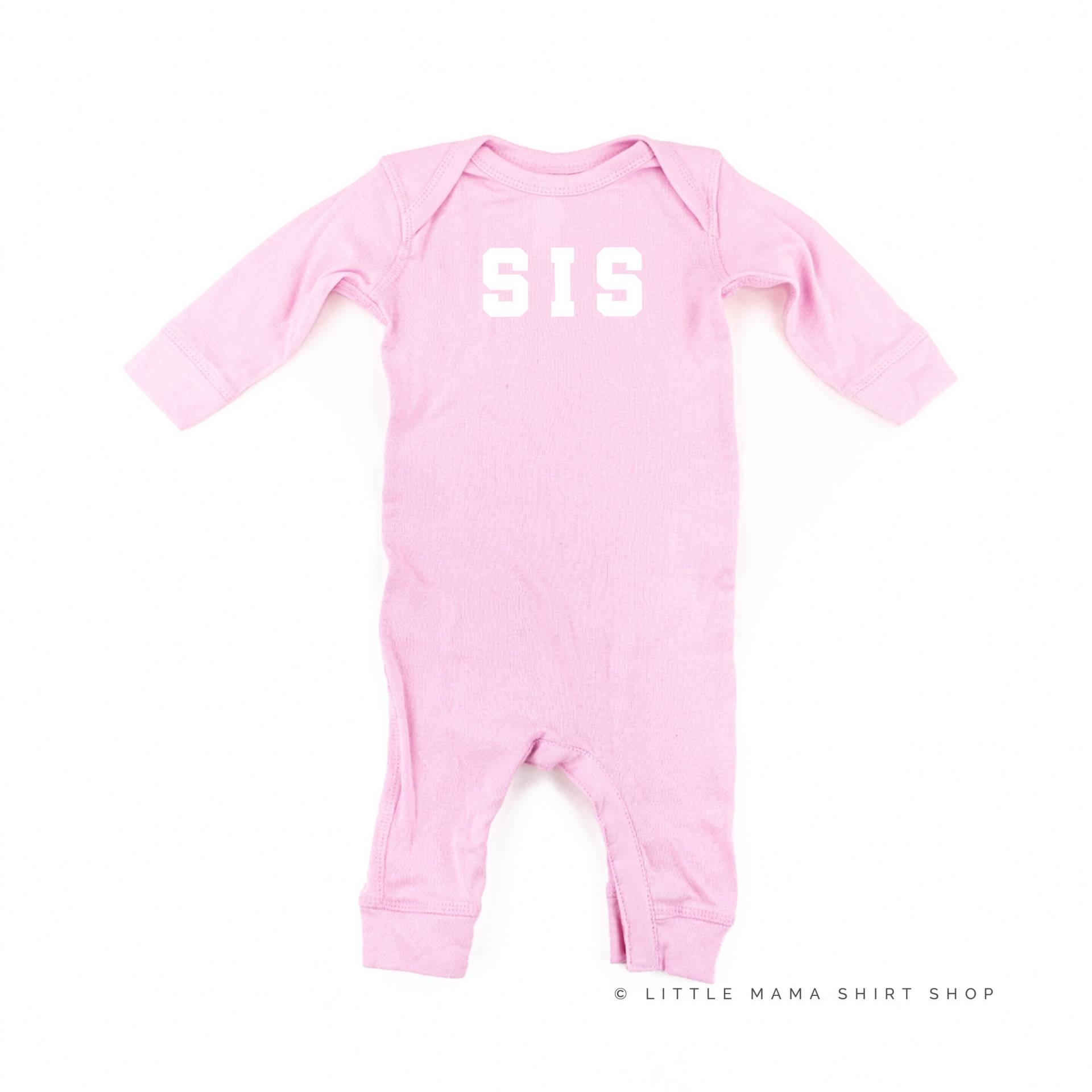 Sis - Varsity One Piece Baby Sleeper | Strampler Body Grafik Tees Schlafer Geschwister von LittleMamaShirtShop