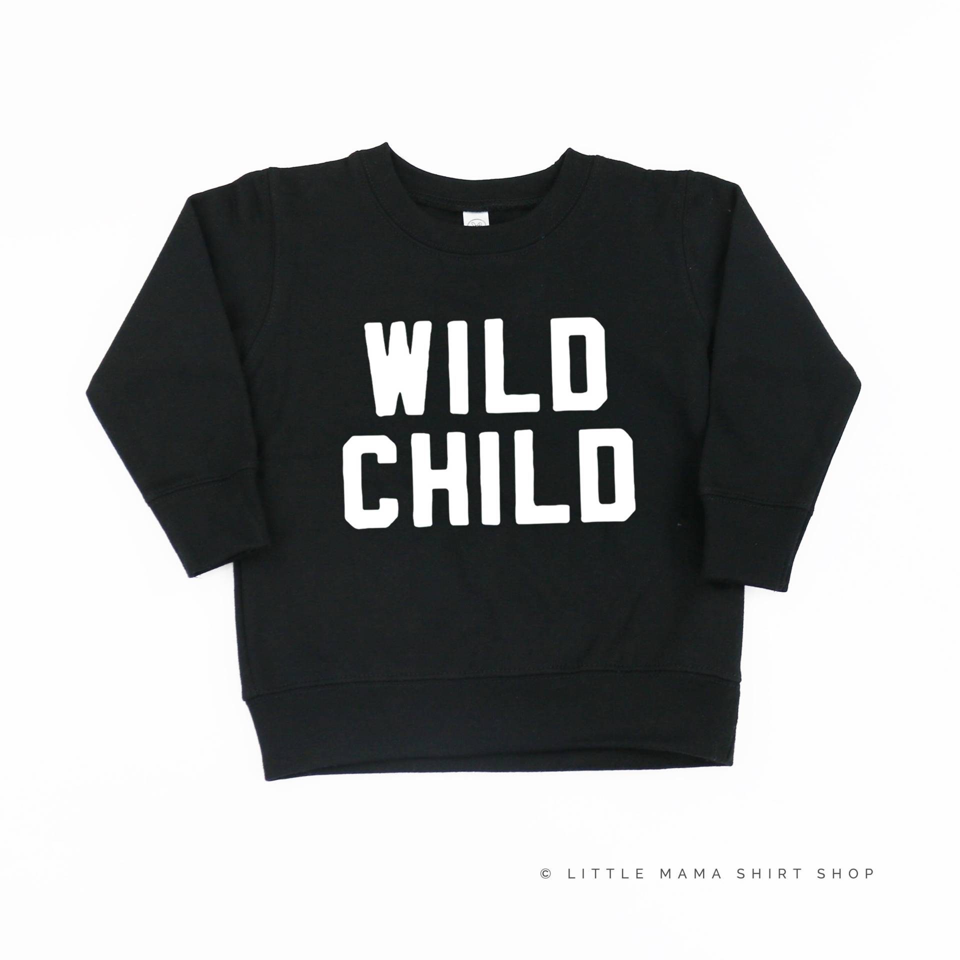 Wild Child - Block Font Kinderpullover | Zoopullover Mädchen Pullover Jungenpullover Kleinkind von LittleMamaShirtShop