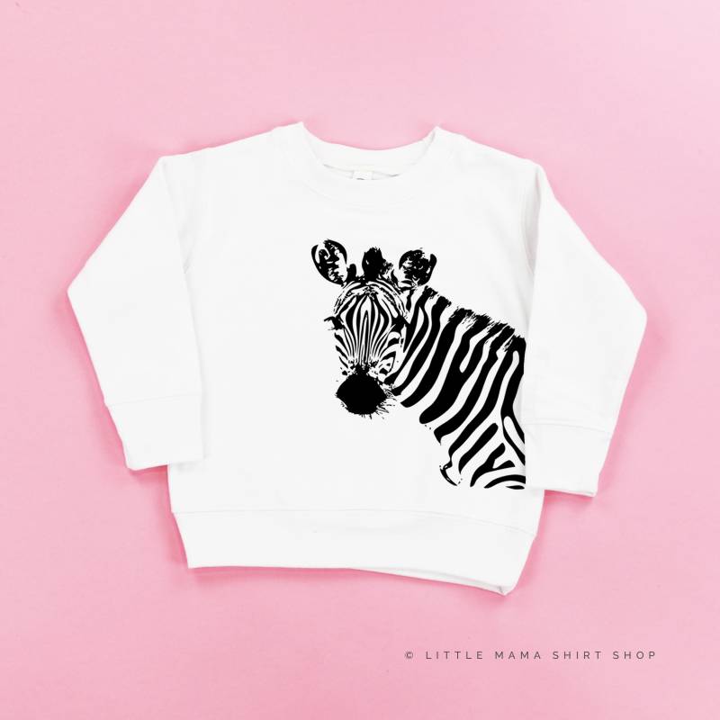 Zebra - Kinderpullover | Zoopullover Mädchen Pullover Jungenpullover Kleinkind Zoo Tier Crew von LittleMamaShirtShop