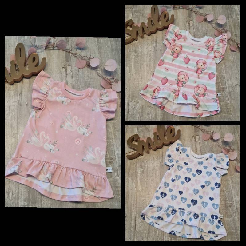 Cutieshirts Größe 92 Mit Volant Und Rüschenärmeln T-Shirt Kindershirt von LittleMilea