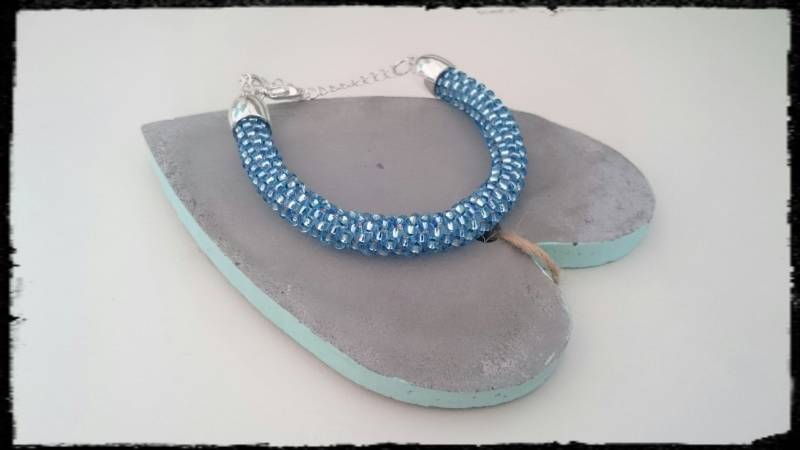 Perlenarmband Rund Gefädelt, Blau/ Türkis von LittleMineShop