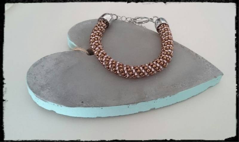 Perlenarmband Rund Gefädelt, Kupfer-/Rosegoldfarben von LittleMineShop