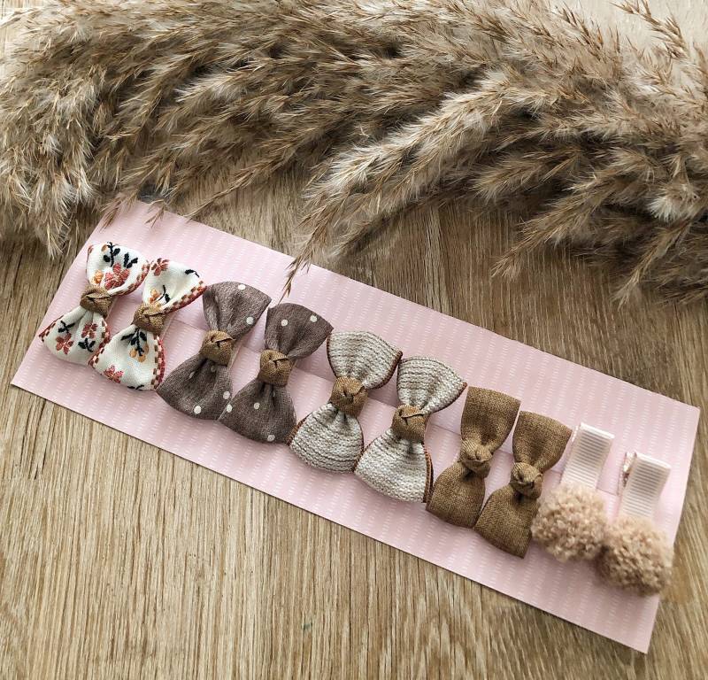 Wunderschönes 10Er Set - Mini Schleifen Spangen Mädchen Haarspangen von LittleMissBowlie