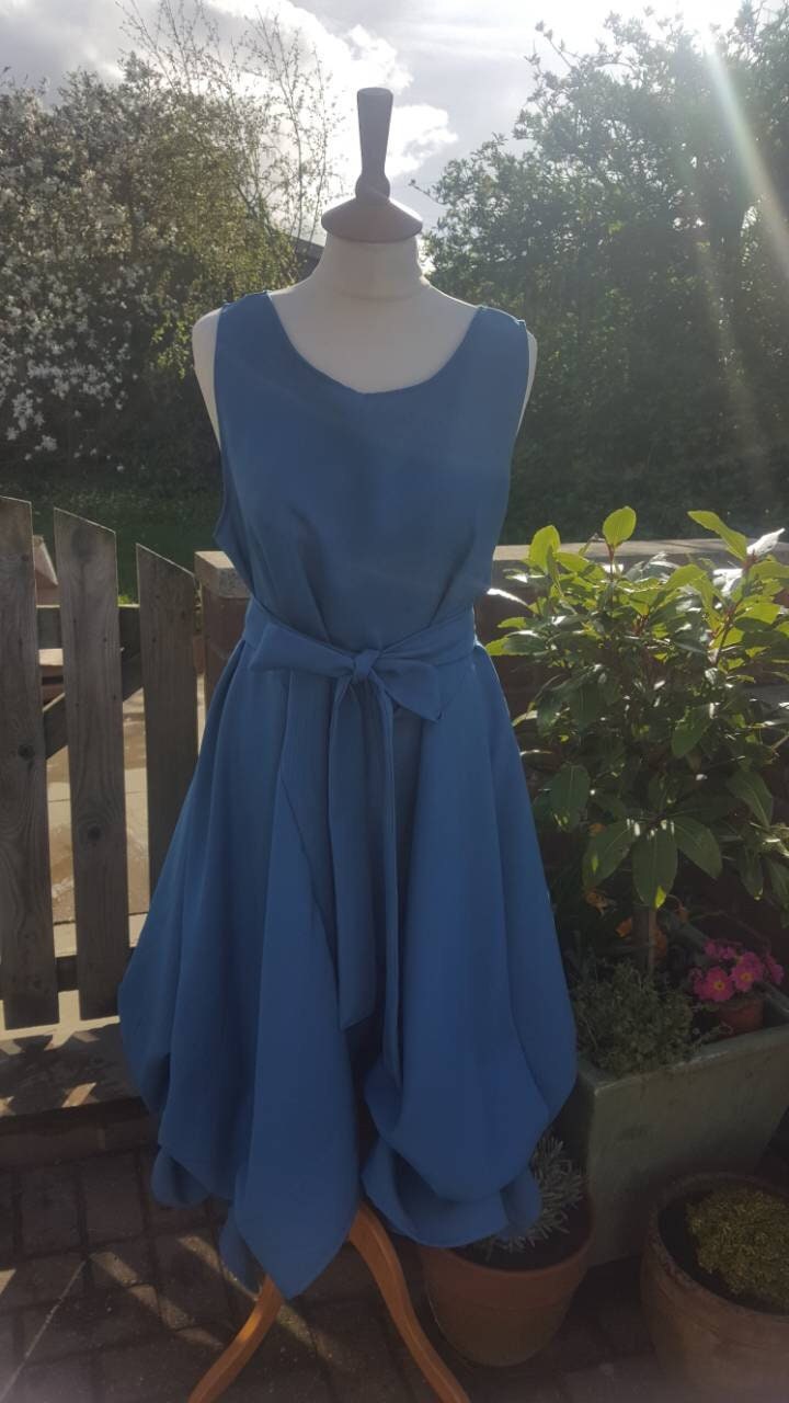 Handgemachte Gerafft Alice Kleid in Petrol von LittleMissMuffitShop