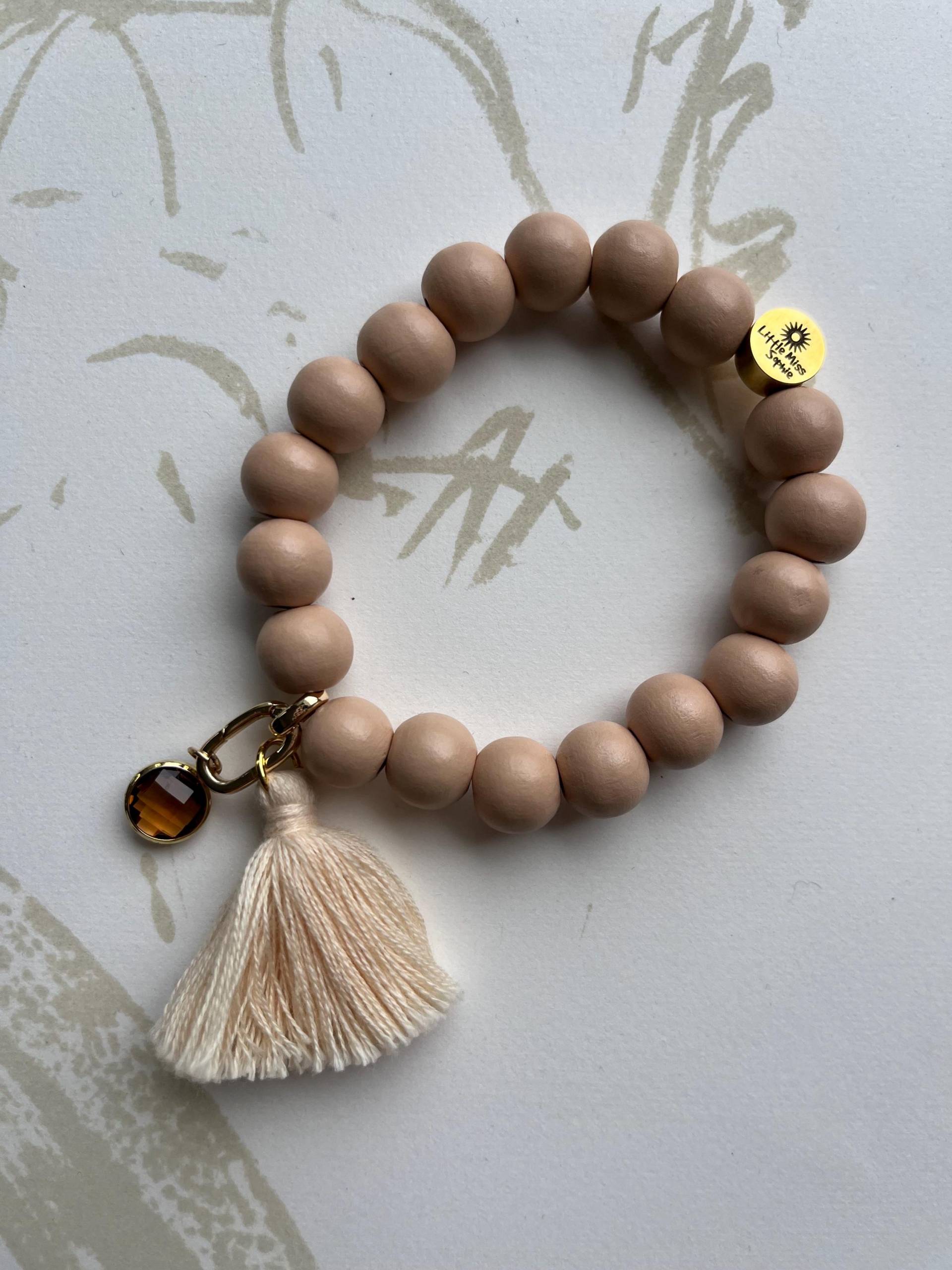 Armband Bubbles Natur Gold Quaste Armband Bubbles Natur Gold Quaste von LittleMissSophieShop