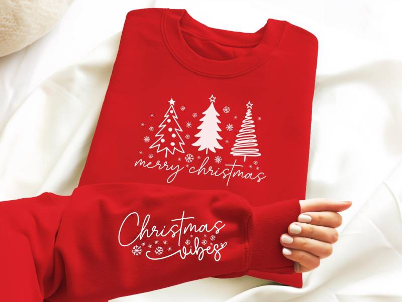 Christmas Vibes Damen Weihnachts Sweatshirt Merry Pullover Geschenk Idee Weihnachten Winter Cosy Pulli Für Frauen von LittleMonkeyShopDE
