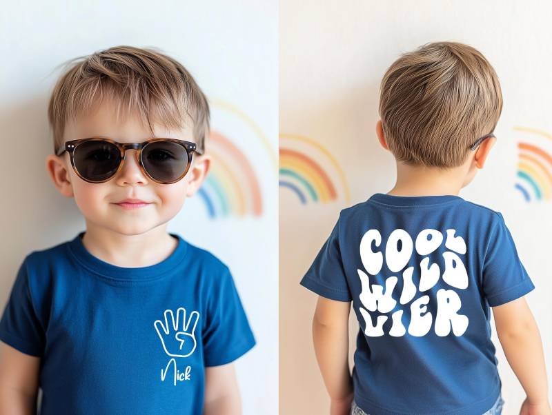 Geburtstags-T-Shirt Mit Namen Geburtstags-Outfit Für Kinder Tshirt Zum Kindergeburtstag Outfit 4. Geburtstag Ich Bin Vier von LittleMonkeyShopDE