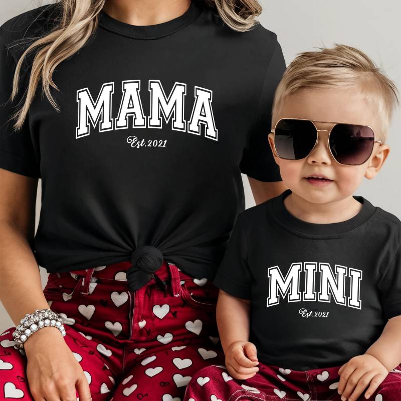 Mama Mini T-Shirt Set-Perfektes Geschenk Zum Muttertag Für Mutter & Baby.muttertagsgeschenk.familien Partnerlook.familienoutfit.geschenkidee von LittleMonkeyShopDE