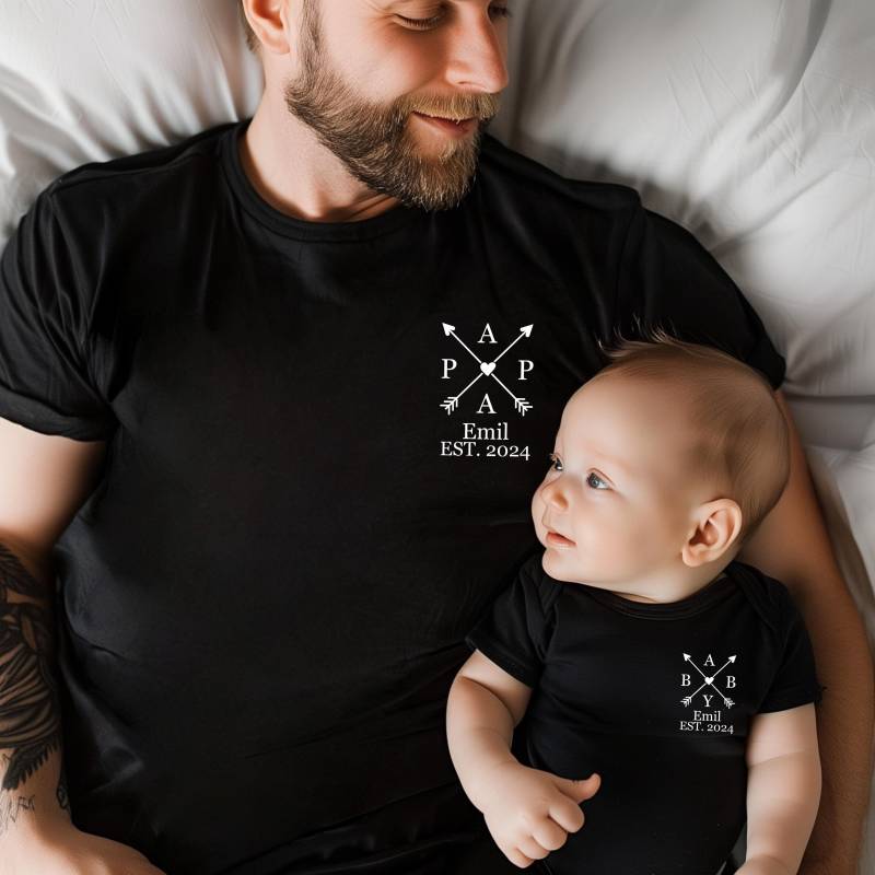 Papa Und Ich Outfit. Passendes Personalisiertes T-Shirt Baby Body.geschenk Für Vatertag. Kind Matching Set. Familienoutfit von LittleMonkeyShopDE