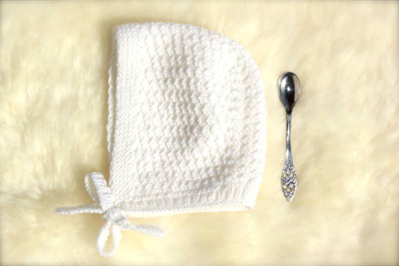 Handgestrickte Merino Lammwolle Baby & Kleinkind Mütze in Weiß Und Mint Grün, Neugeborenen, Take Home Hut, Shower Geschenk, Taufe von LittleNaturalKnits