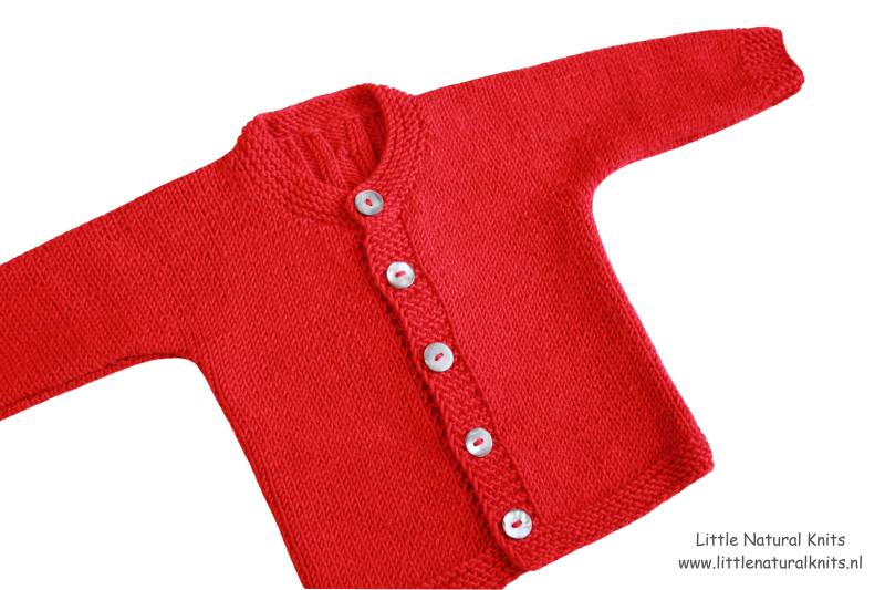 Handgestrickte Reine Merinowolle Basic Baby, Kleinkind & Kinder Strickjacke in Rot Und Sand Beige, Weitere Farben, Mädchenpullover, Jungenjacke von LittleNaturalKnits