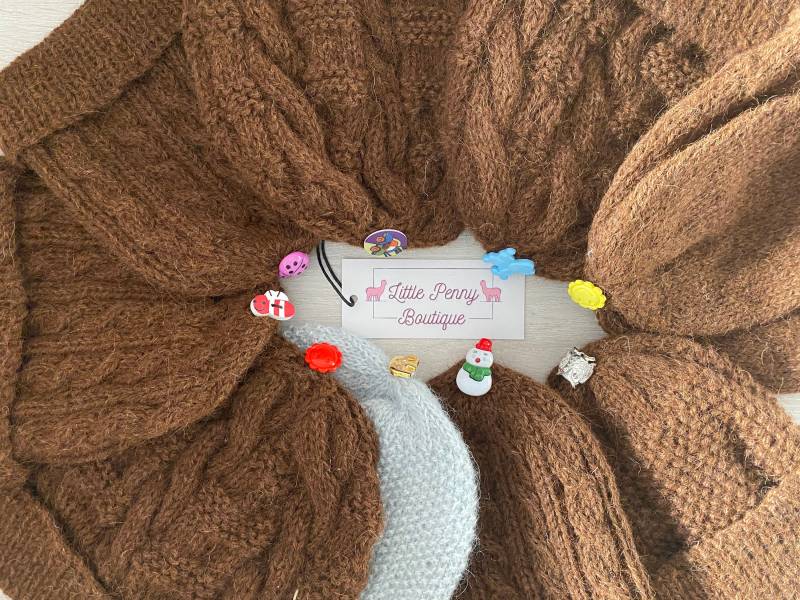 Alpaka Wolle Kinder Knopf Beanies von LittlePennyBoutique