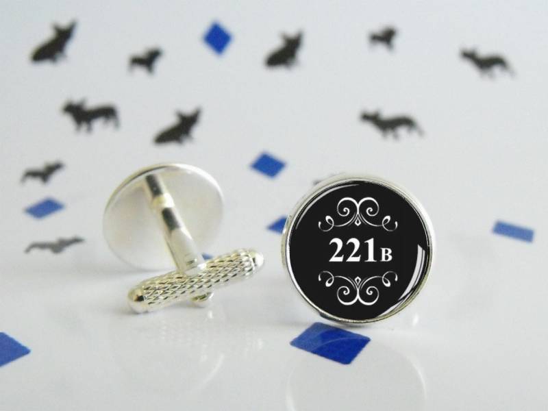 221 B - Manschettenknöpfe Glascabochon Geek-Hochzeitsgeschenk Sherlock Holmes von LittlePopBoutique