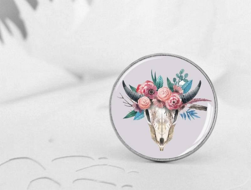 Freigeist Ring - Verstellbare Cabochon Boho Chic Buffle Fleuri Romantisch Minimalistisch Modern von LittlePopBoutique