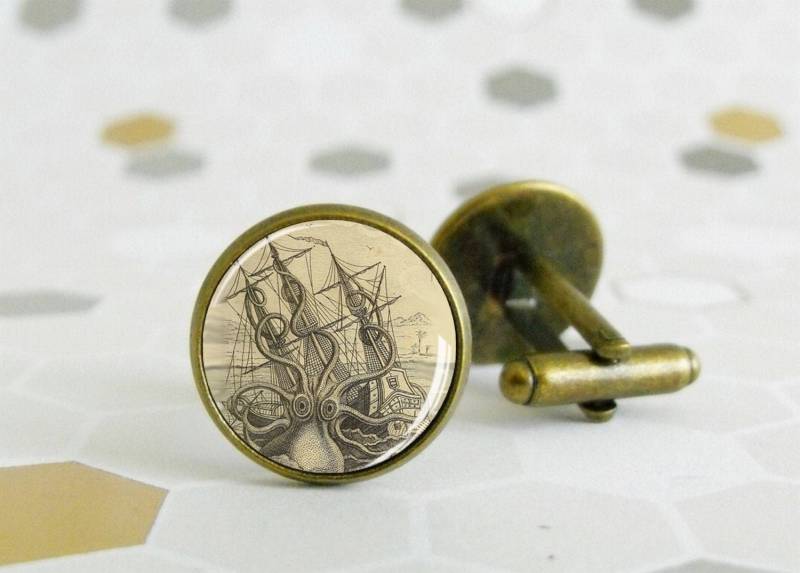 Kraken - Manschettenknöpfe Geschenkset Herrenschmuck Geek Viktorianisch Fantasy Steampunk von LittlePopBoutique