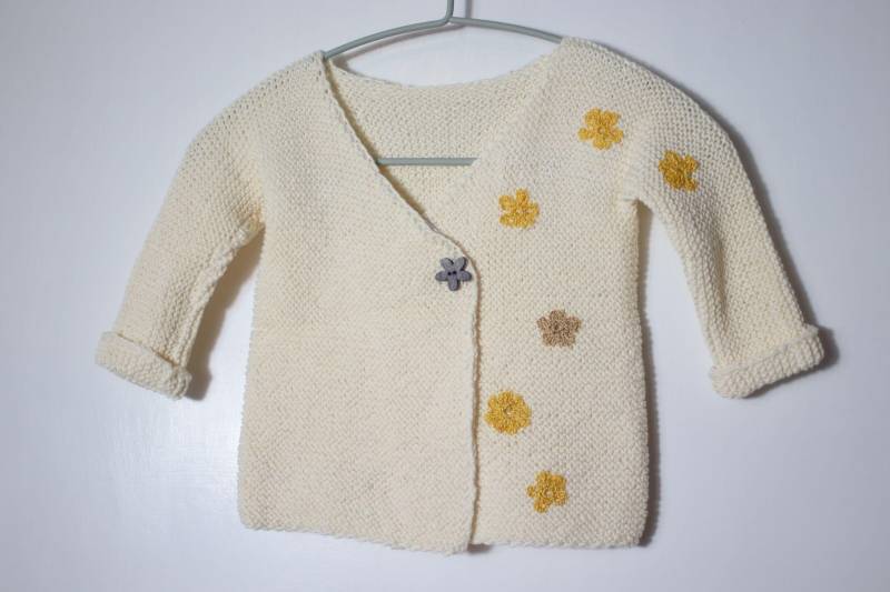 Baby Handmade Cotton Wrap Cardigan 3-6 Months von LittlePrinceByLucy