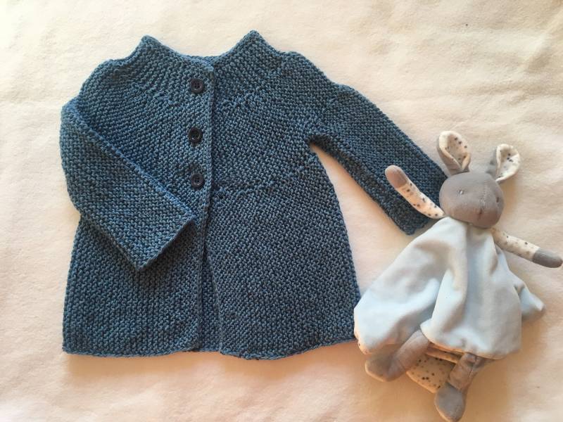 Handmade Meri Wool Baby Cardigan 6-9 Months von LittlePrinceByLucy