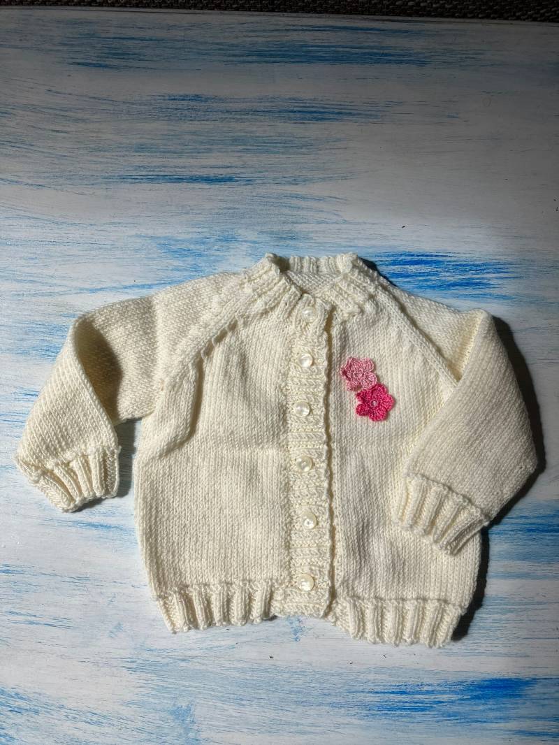 Merino Wool Baby Cardigan 3-6 Months von LittlePrinceByLucy