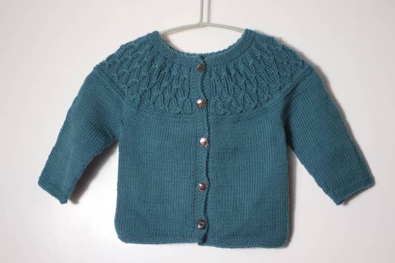 Merino Wool Baby Cardigan 3-6 Months von LittlePrinceByLucy