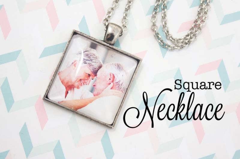 Foto Halskette - Quadrat Anhänger Individuelle Foto-Andenken Mit Bild Schmuck 25 Mm/1 in Square von LittlePurpleCrab
