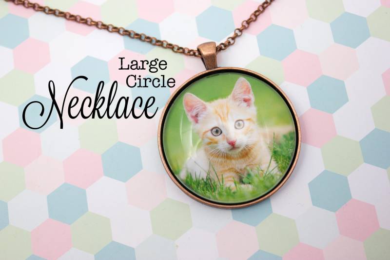 Haustier Foto Halskette - Personalisierter Fotoschmuck Antike Kupfer Fotoanhänger Bild 38 Mm Kreis von LittlePurpleCrab