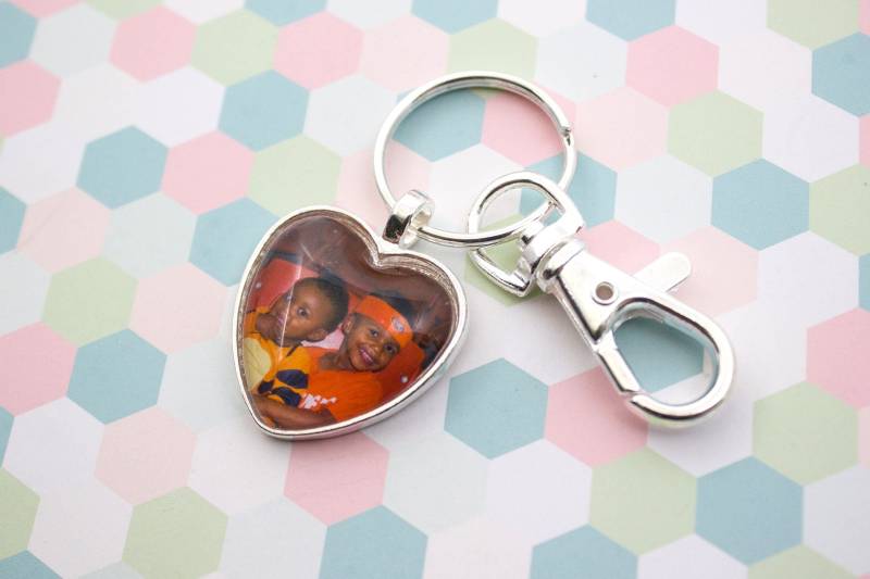 Herz Foto Schlüsselanhänger - Personalisierter Schlüsselbund Bild 25 Mm Herz Foto Schlüsselanhänger - Personalisierter Schlüsselbund Bild 25 Mm von LittlePurpleCrab