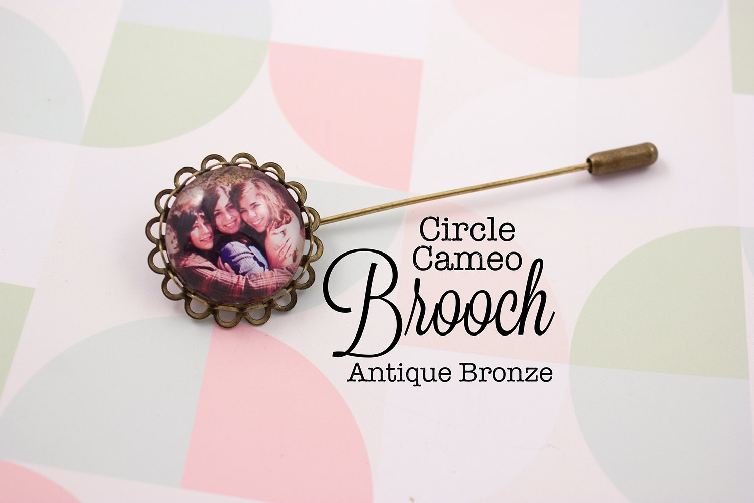 Personalisierte Foto Brosche Antik Bronze Kreis 20 Mm Pin Personalisiertes Geschenk von LittlePurpleCrab