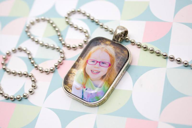 Personalisierte Fotokette - Fotoschmuck Antik Silber Halskette Personalisierter Fotoanhänger Bild 20 X 30 Mm Rechteck von LittlePurpleCrab