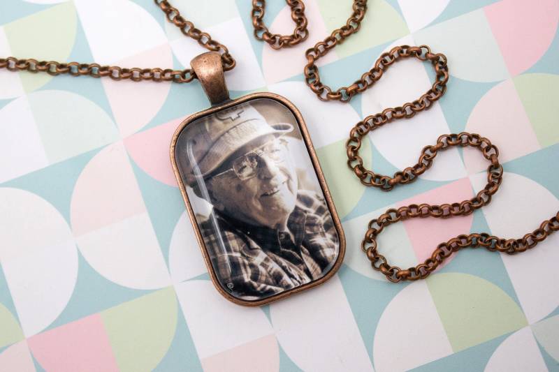 Personalisierte Fotokette - Fotoschmuck Antike Kupfer Halskette Personalisierter Fotoanhänger Bild 20 X 30 Mm Rechteck von LittlePurpleCrab