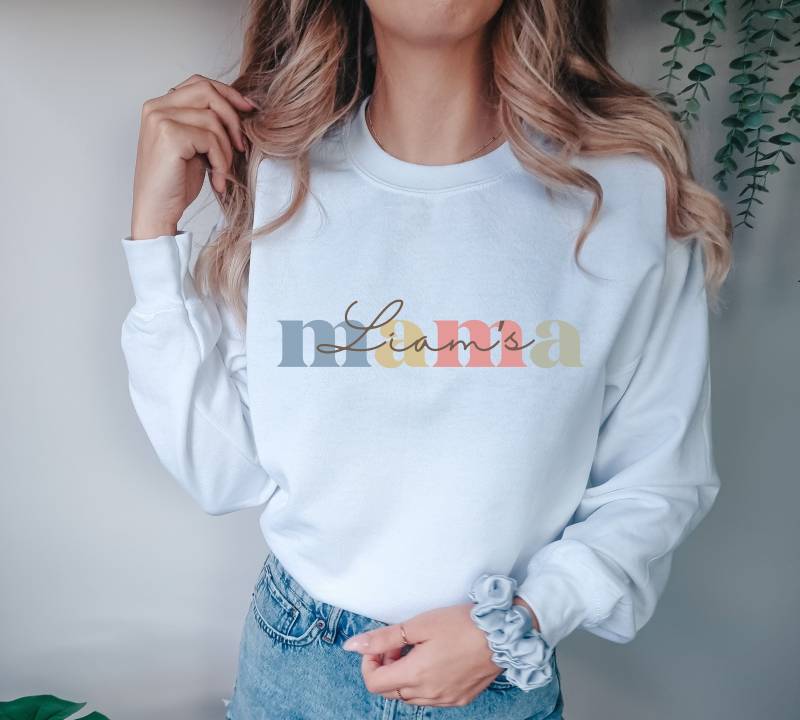 Custom Mom Sweatshirt, Mama Sweater, Crewneck, , Customized Valentines Day Our First Mothers Day, New Gift von LittleRioDesigns