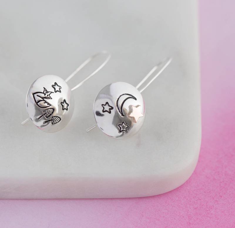 Sternenhimmel Füchse Sterlingsilber Hängende Ohrringe Sternenhimmel Füchse Sterlingsilber Hängende Ohrringe von LittleSilverStar2014