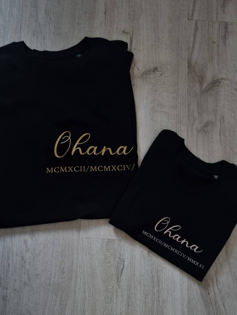 Familien T-Shirt/Ohana Biobaumwolle/ Personalisiert/ Familie von LittleSnowflakeDE