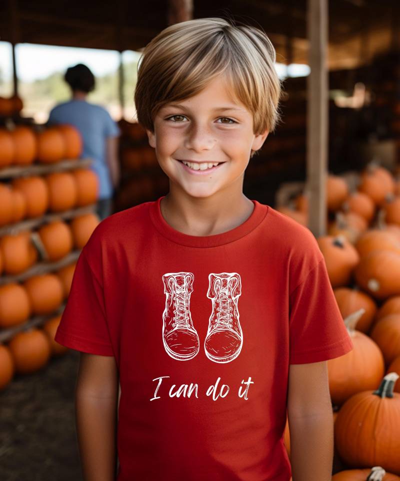 Ich Kann Es Tun Kinder T-Shirt | Motivierende Wanderstiefel Selbstbewusstes Shirt Für Adventure L Outdoor Wandern Geschenk von LittleSummitShop