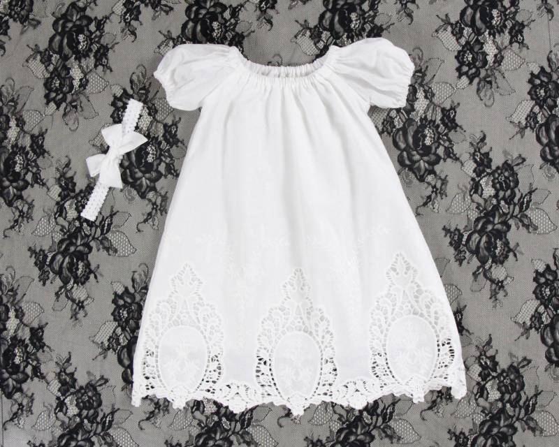 Taufkleid Für Baby-Mädchen, Taufkleid, Mädchen-Segen-Kleid, Kurzarm Taufkleid, Baby-Taufkleid Mädchen, Neugeborenen Taufe Kleid von LittleSweetieFinds