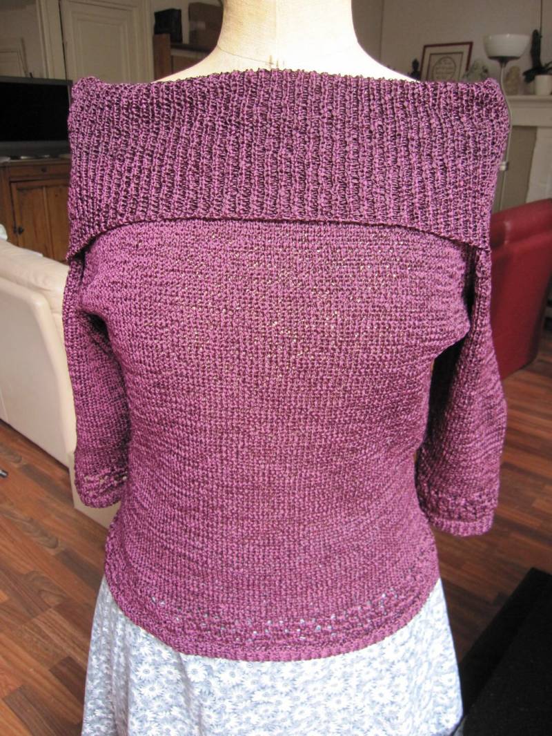 Pflaumenfarbener Pullover Für Die Übergangszeit, Dreiviertelärmel von LittleTao