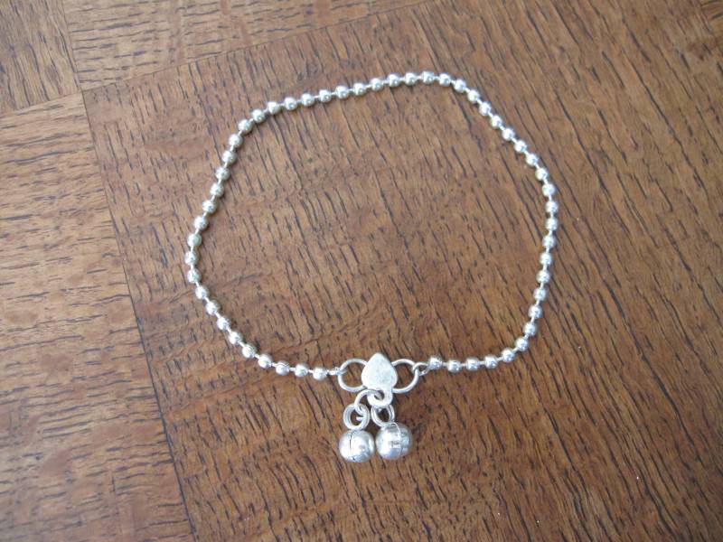 Silbernes Fußkettchen Mit Kleinen Kugeln 2 von LittleTao