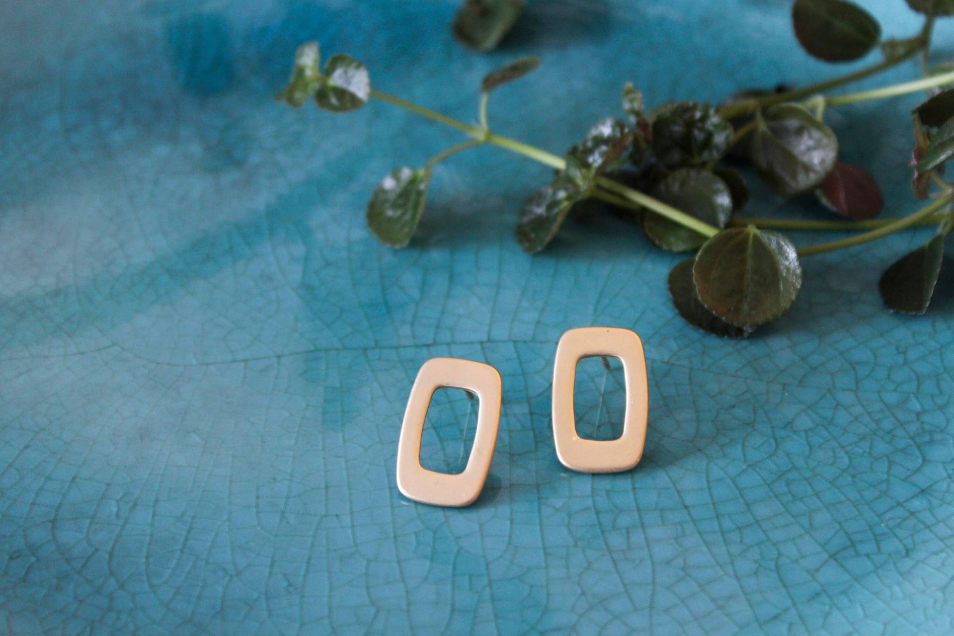 Square Shaped Earrings in Gold Color | Vintage Look Geometric Matte von LittleThingsGermany