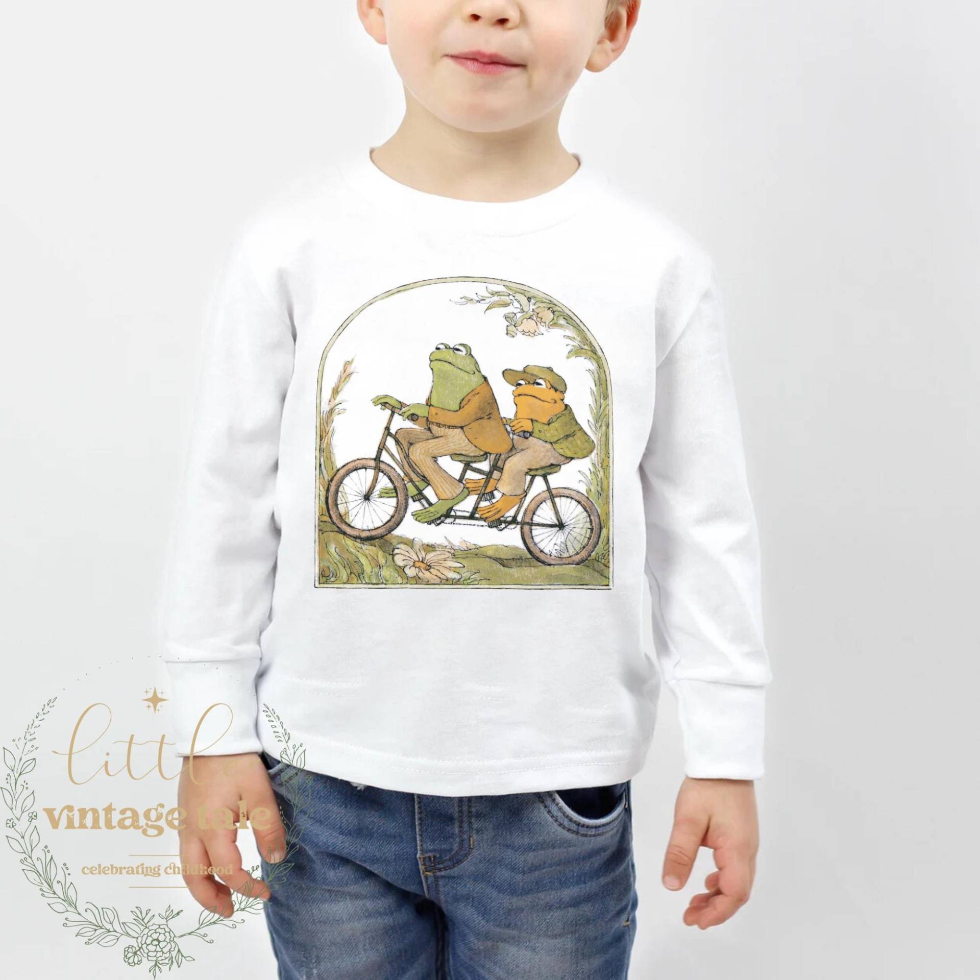 Frosch Und Kröte Kinder Langarmshirt Märchenbuch-T-Shirt von LittleVintageTale