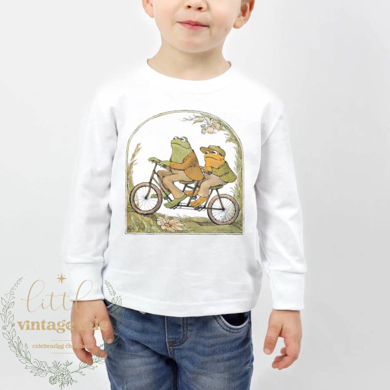 Frosch Und Kröte Kinder Langarmshirt Märchenbuch-T-Shirt von LittleVintageTale