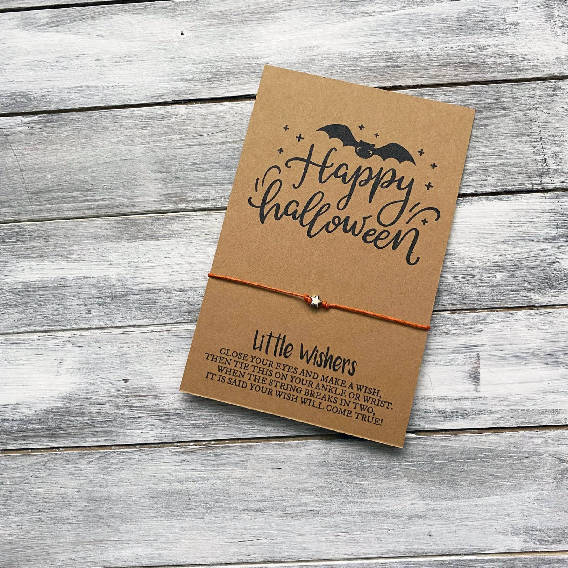 Happy Halloween - Wunscharmband Party Gastgeschenk Kinder Armband Klasse Geschenk Freundschaftsarmband von LittleWishers