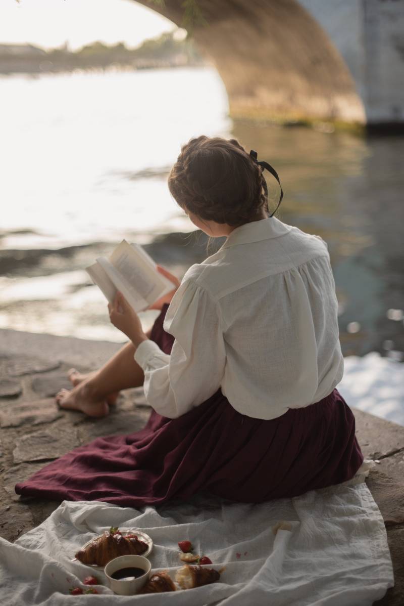 Versandfertig | Jo Leinenhemd in Natur, Größe Xl von LittleWomenAtelier