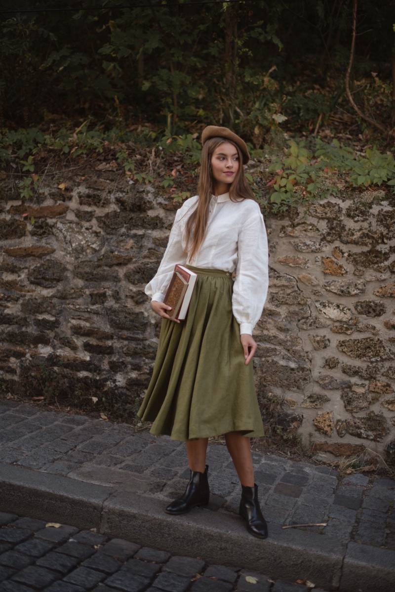 Versandfertig | Meg Leinenrock, Leinenrock von LittleWomenAtelier