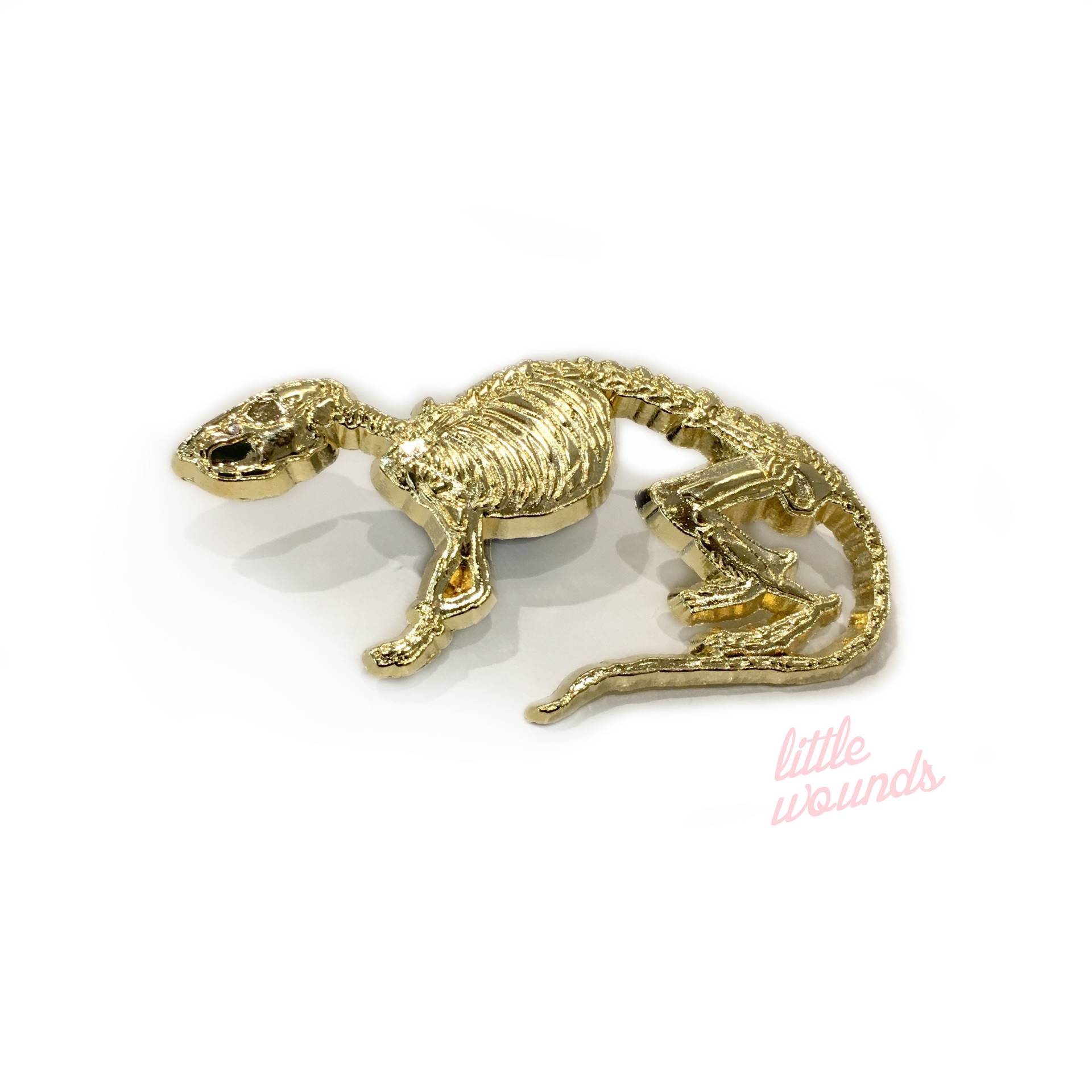 Ratte Skelett Gold Anstecknadel Ratte Skelett Gold Anstecknadel von LittleWoundsArt