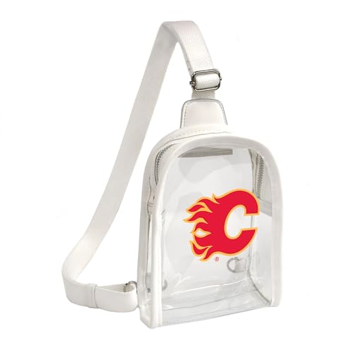Littlearth Damen NHL Clear Mini Sling Bag, Calgary Flames von Little Earth Productions