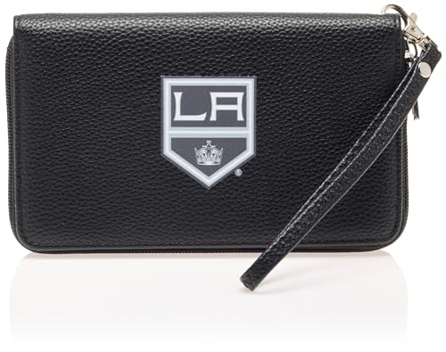 Littlearth NHL Los Angeles Kings Damen Geldbörse mit Reißverschluss, Kieselsteinfarben, Team-Farben, 4” x 7.5" x 1”, NHL Organizer mit Reißverschluss von Little Earth Productions