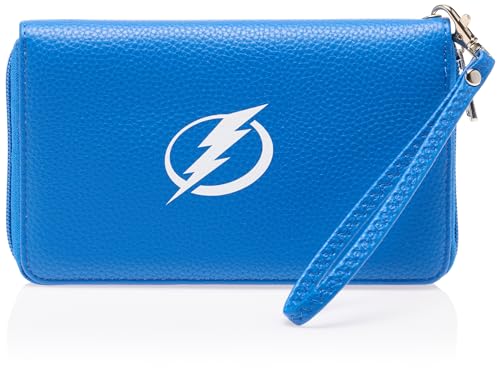 Littlearth NHL Tampa Bay Damen Geldbörse mit Reißverschluss, Kieselfarben, Team-Farben, 4” x 7.5" x 1”, NHL Organizer mit Reißverschluss von Little Earth Productions