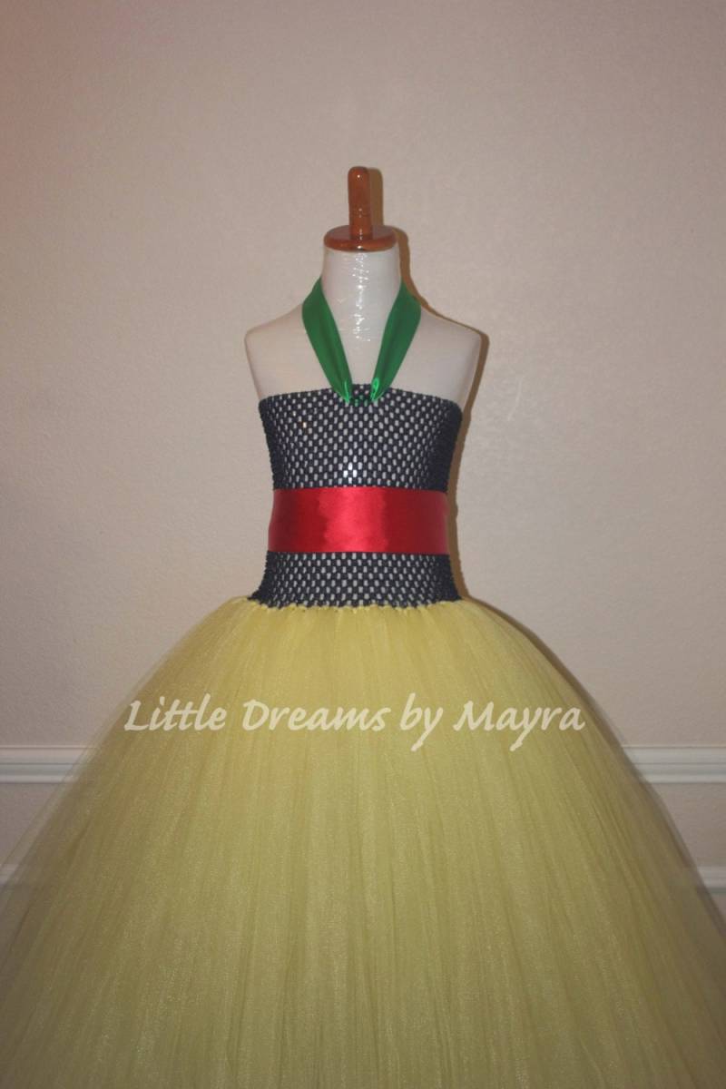 Dunkelblau Und Gelb Tutu Kleid, Prinzessin Inspiriert Geburtstag Kleid Nb Bis 10Jahre von LittledreamsbyMayra