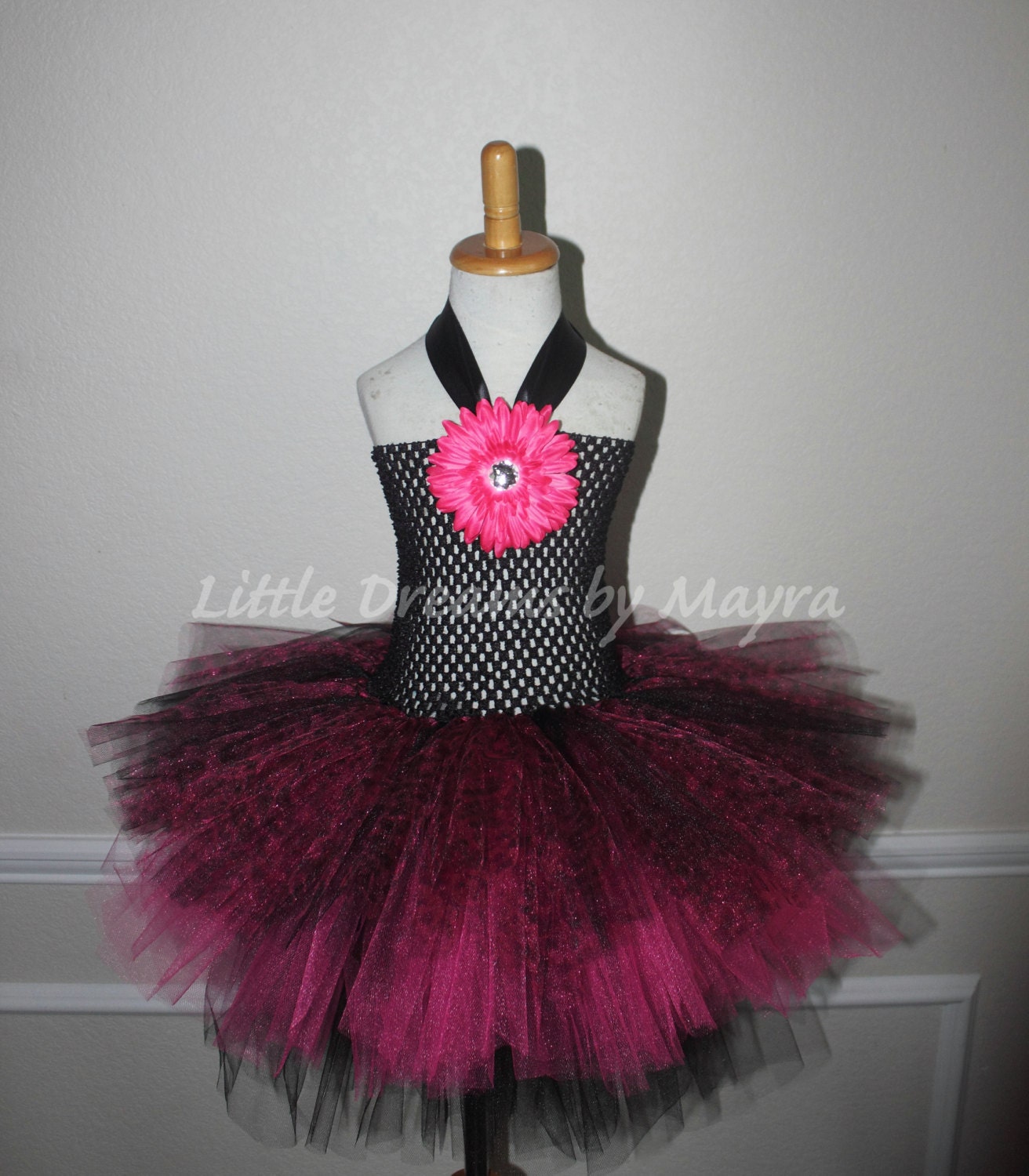 Hot Pink Leopard Tutu Kleid, Und Schwarz Rock Star Geparden Kleid Nb Bis 12 Jahre von LittledreamsbyMayra