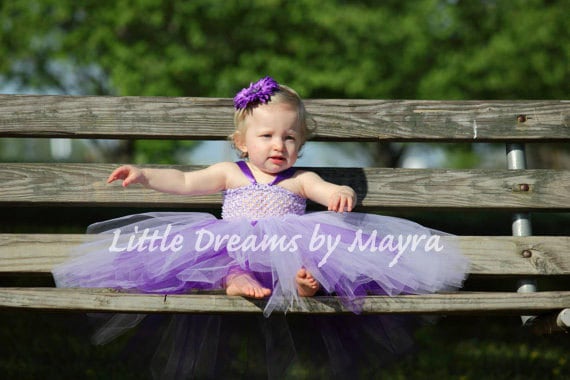 Lila Tutu Kleid Mit Daisy Blume Grösse Nb Bis 9Jahre von LittledreamsbyMayra